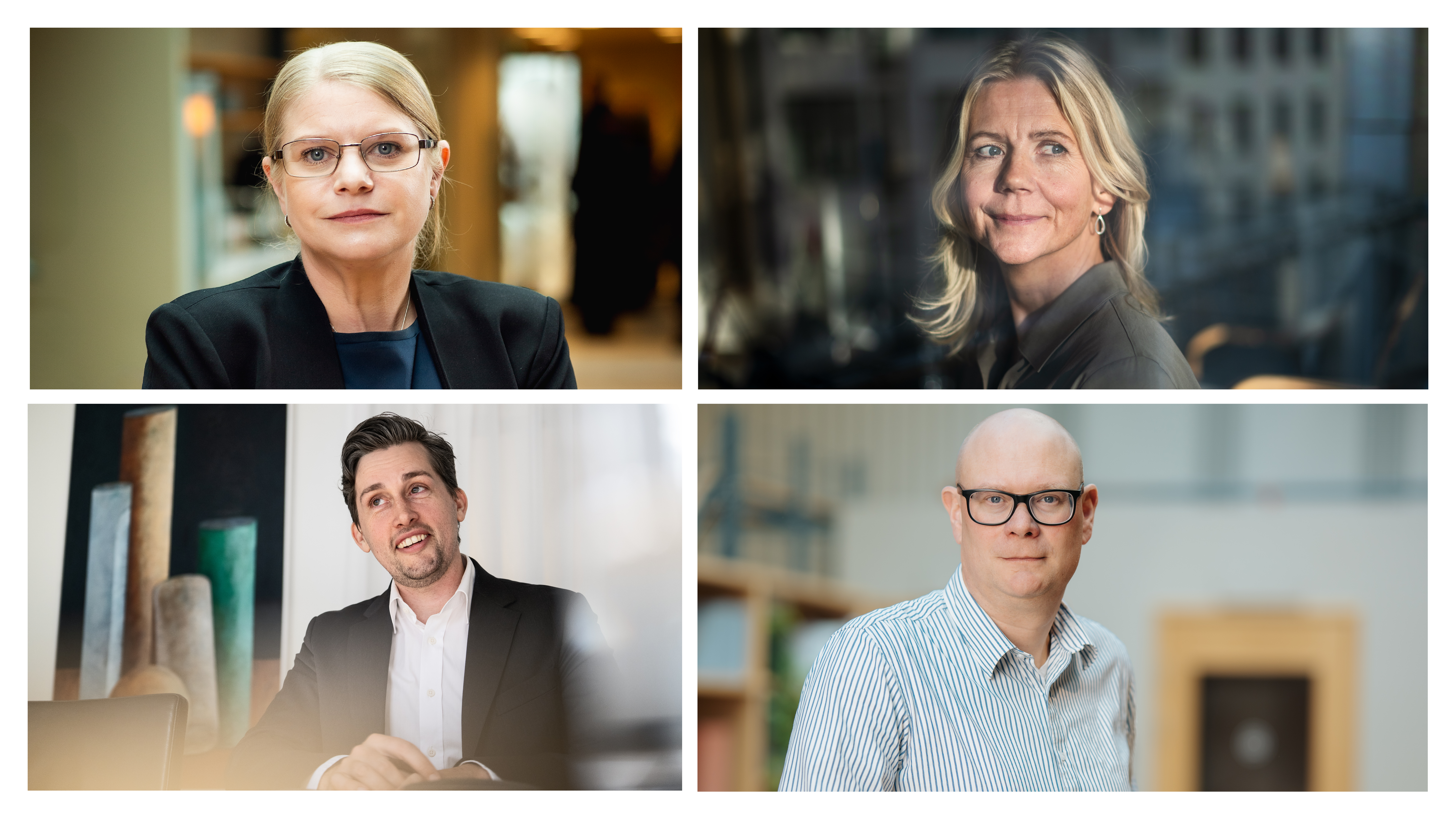 Frida Kertz, arbetsrättsjurist, Cecilia Ask Engström, chef Bransch och näringspolitik, Simon Imner, policyansvarig, och Olof Mundt-Petersen, Teknisk chef.