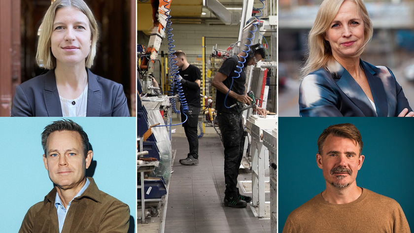 Chefekonomer: Ellinor Odeberg (tankemedjan Arena idé), Robert Boije (SBAB), Alexandra Stråberg (Länsförsäkringar) samt Fredrik Kopsch (tankesmedjan Timbro).