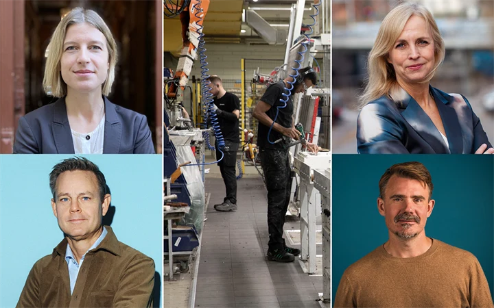 Chefekonomer: Ellinor Odeberg (tankemedjan Arena idé), Robert Boije (SBAB), Alexandra Stråberg (Länsförsäkringar) samt Fredrik Kopsch (tankesmedjan Timbro).