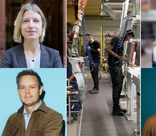 Chefekonomer: Ellinor Odeberg (tankemedjan Arena idé), Robert Boije (SBAB), Alexandra Stråberg (Länsförsäkringar) samt Fredrik Kopsch (tankesmedjan Timbro).