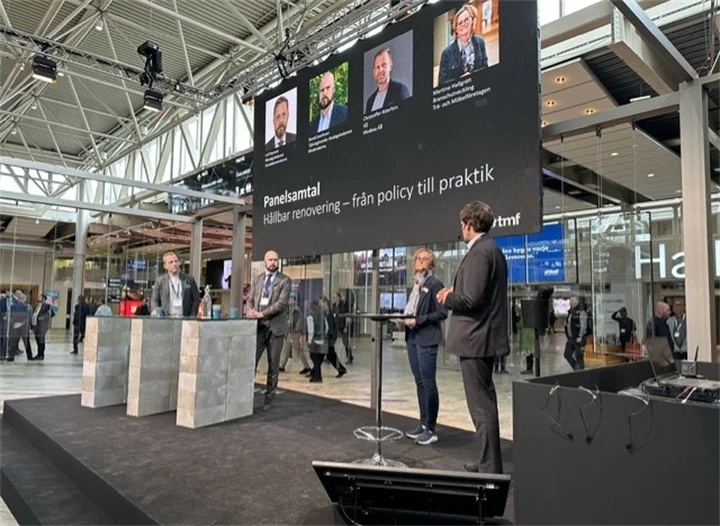 TMF anordnade seminarium om "Hållbar renovering" på stora scenen på Nordbygg.